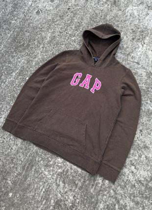 Винтажная коричневая худи gap оригинал с-м