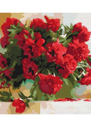Картина за номерами brushme червоні півонії 40*50, bs7527