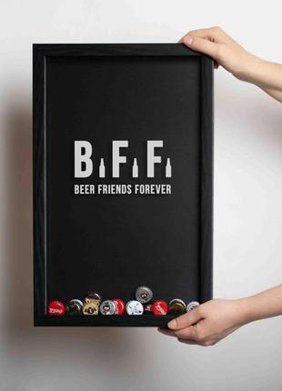 Рамка-копілка для пивних кришок "beer friends forever", black-black, black-black, англійська r_7501 фото