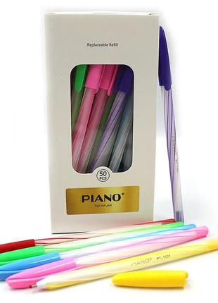 Набір ручок масляних piano синя, mix, 50шт/упак., 1101pt