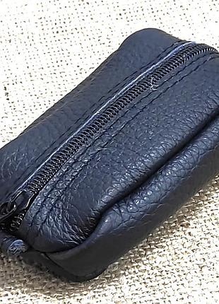 Ключница кожаная черная для ключей 12*6*2 (украина)