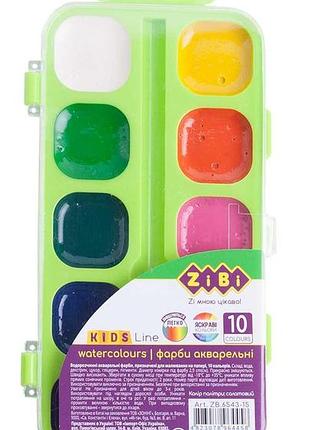 Краски акварельные, 10 цветов, без кисточки, zb.6543-15