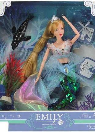Лялька emily "русалка" шарнірна з аксесуарами, qj092b