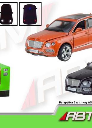 Машина метал автопрім 1:34 bentley bentayga, світло, звук, двері, 2 види, 68369