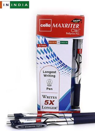 Набір масляних синіх ручок cello original maxriter clic 0,7мм 12 шт в упаковці, maxrclicbl