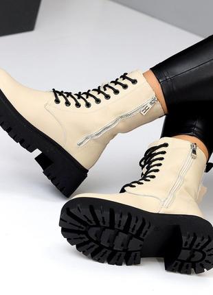 Ботинки "panama", беж, натуральная кожа, зима8 фото