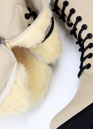 Ботинки "panama", беж, натуральная кожа, зима7 фото