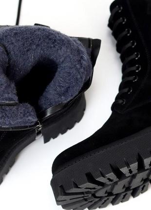 Ботинки "panama", черные, натуральная замша, зима9 фото