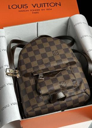 Коричневый женский рюкзак louis vuitton palm springs mini chess