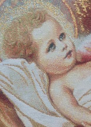 Гобеленовая икона с люрексом "богородица с ребенком в яблоневом саду" (46см*87см)