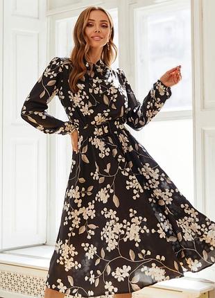 Разные цвета! невероятное нежное платье шелковое из шелка аргани миди ниже колен расклешенное с длинными рукавами.