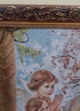 Гобеленовая икона с люрексом "богородица с ребенком в яблоневом саду" (46см*87см)