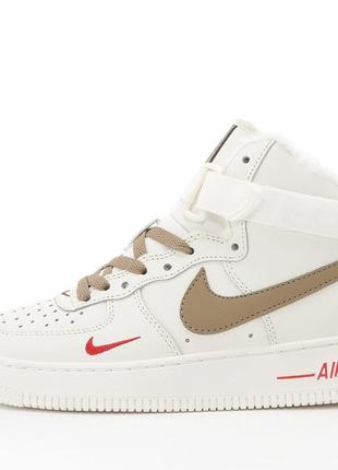 Зимние женские кроссовки nike air force 1 mid winter white beige (мех) 36-37-38-39-40-412 фото