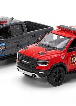 Машина kinsmart dodge ram 5' police/firefighter металева, інерційна, 2 види, kt5413wpr