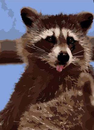 Набір для розпису за номерамисмішний єнотик стратег 40х50см (dy088)