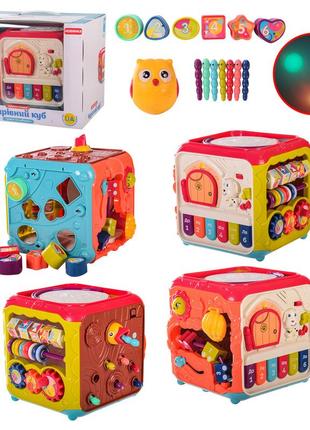 Развивающая игрушка бизикуб 6в1, песни, формы, цвета, pl-721-68