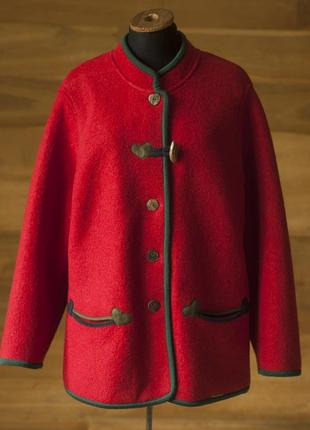 Красный шерстяной винтажный австрийский женский кардиган geiger, размер l