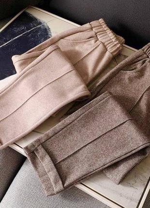 Шерстяные женские брюки елочка большие размеры3 фото