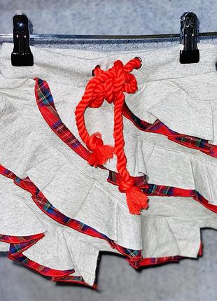 Юбочка теплая с модным шнурком