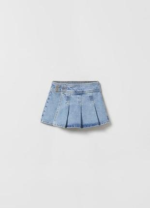 Джинсовые шорты zara, джинсовые скорты zara, джинсові шорти zara, скорти zara для дівчинки, юбка-шорти zara. бренд zara1 фото