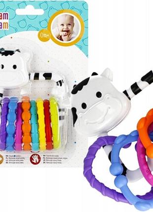 Погремушка коровка с кольцами, bam bam, 515053