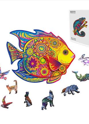Пазлы деревянные рыба, 175 элементов, в коробке, st-333b