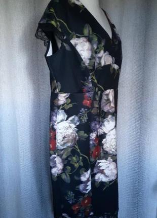 Женское длинное нарядное платье платье в цветы, большой размер, батал7 фото