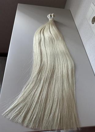 Натуральные белые волосы для наращивания