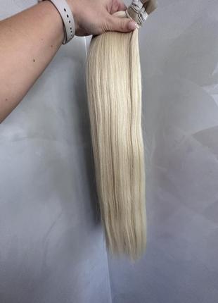 Натуральные белые волосы для наращивания