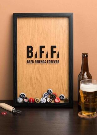 Рамка-копілка для пивних кришок "beer friends forever", black-brown, black-brown, англійська r_7502 фото