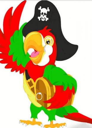 Набор для росписи по номерам попугай-пират стратег 30х30см (es125)