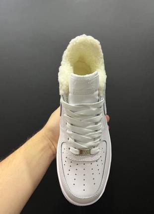 Nike air force 1 '07 "white" premium fur - с мехом3 фото