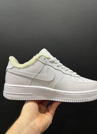 Nike air force 1 '07 "white" premium fur - с мехом8 фото