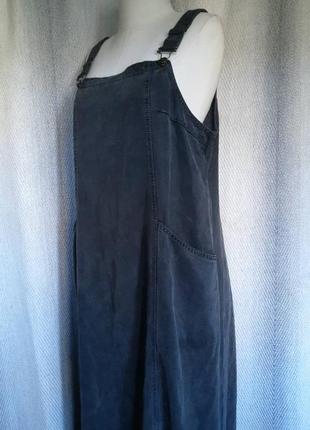 100% котон жіночий довгий джинсовий сарафан комбінезон зі спідницею натуральна сукня, плаття. турція