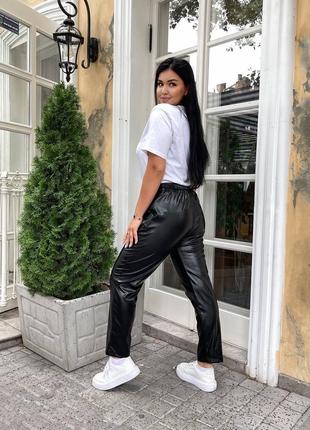 Кожаные женские штаны батальные