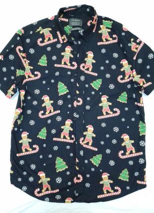 Сорочка рубашка новорічна ялинка імбирна людина primark