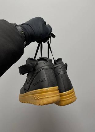 Кроссовки nike air force 1 gore-tex boot black brown fur7 фото