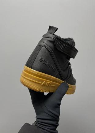 Кроссовки nike air force 1 gore-tex boot black brown fur9 фото