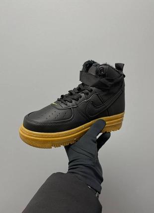 Кроссовки nike air force 1 gore-tex boot black brown fur10 фото