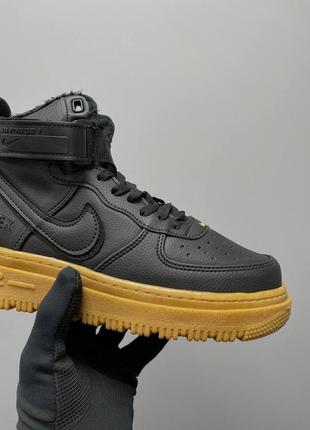 Кроссовки nike air force 1 gore-tex boot black brown fur6 фото