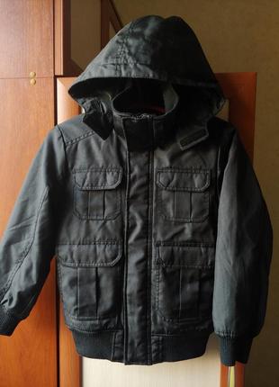 Куртка на плотного парня холодная осень /тёплая зима ветронепродуваемая 130/135 р  бренд h&m