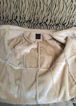 Пиджак куртка теплая жакет с поясом шубка из искусственного меха замшевая3 фото