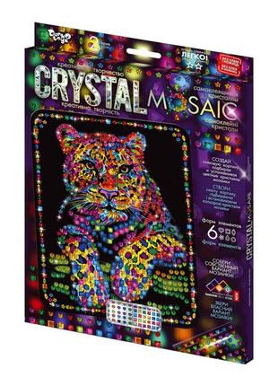Набор для творчества картина кристалами crystal mosaic пантера