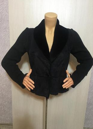 Куртка теплая искусственный замш дубленка пиджак жакет1 фото