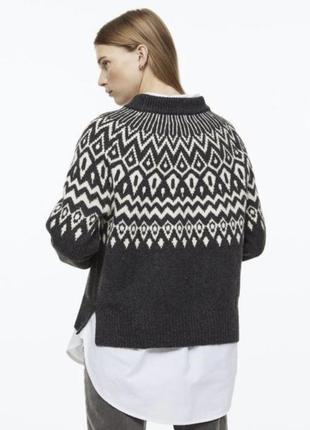Темно-серый джемпер свитер в скандинавском стиле (есть шерсть в составе)2 фото