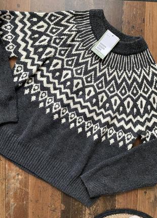 Темно-серый джемпер свитер в скандинавском стиле (есть шерсть в составе)3 фото
