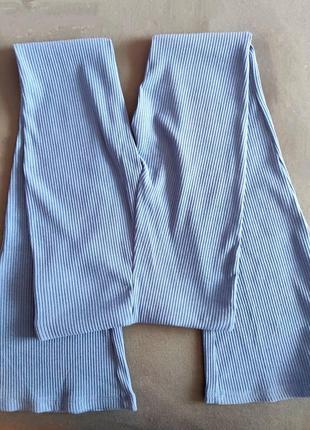 Трикотажные штаны в рубчик mango / брюки mango / штаны клеш8 фото