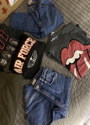 Лот женской одежды,джинсы skinny,штаны джинсовые,кофта,лонгслив,футболка с принтом kizz,кофта штаны набор вещей,комплект,пакет,коробка размер с-м2 фото