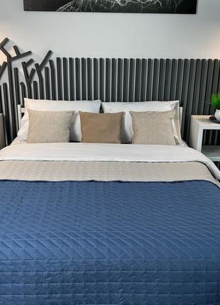 Покрывало arcloud 200*220 стеганое двухцветное, 3795_romb_infinity+rainy_day