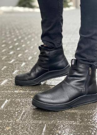 Чоловічі шкіряні зимові черевики/уггі